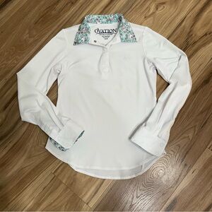 Ovation Girls White Riding Show Shirt, Size XS/6